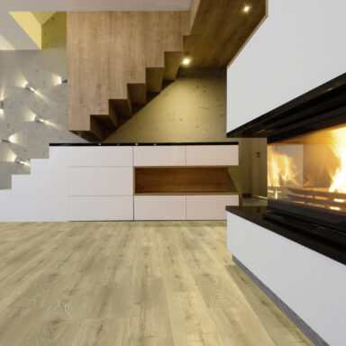 Design Wohnzimmer mit Vinyl Holzboden