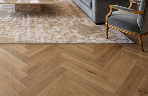 Fischgräten Design Parkettboden für Villa aus Vinyl