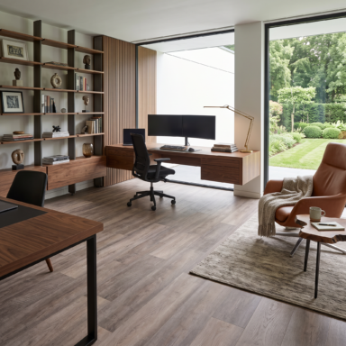 Wohnzimmer mit Holzparkett aus Vinyl rustikal