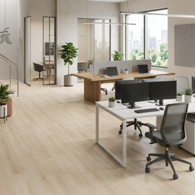 Holzdesign Büroparkett aus Vinyl
