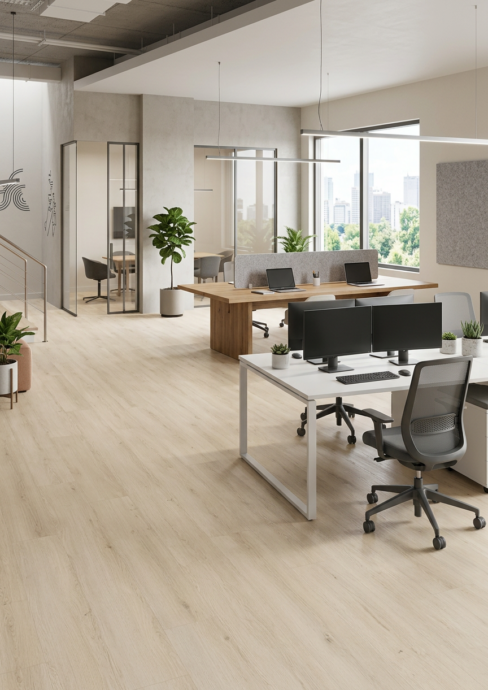 Holzdesign Büroparkett aus Vinyl